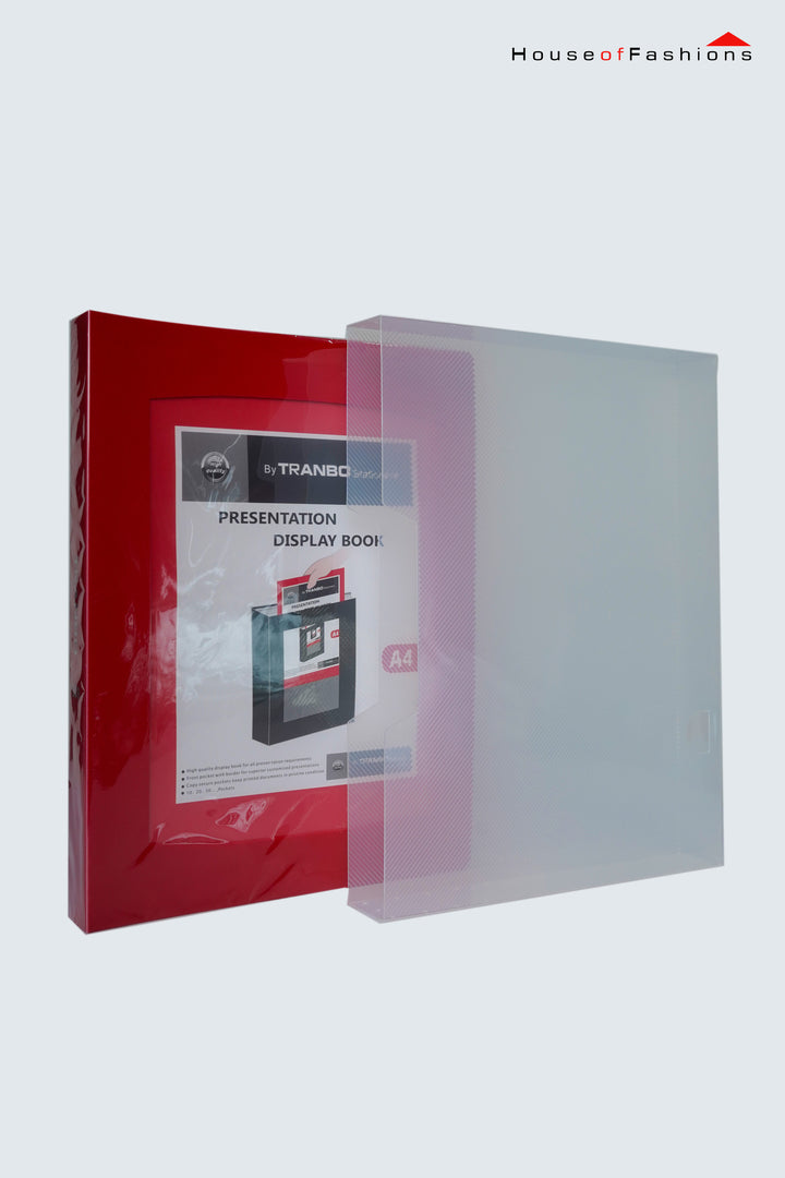 Plastic Clear Cover Display File Folder – A4 Size | 80 Pockets for Presentations & Document Storage