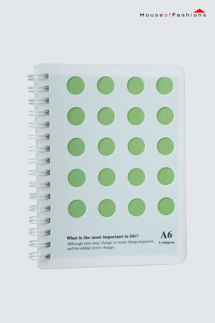 A6 Frosted Spiral Notebook | Transparent Hard Plastic Cover with Ruled Pages