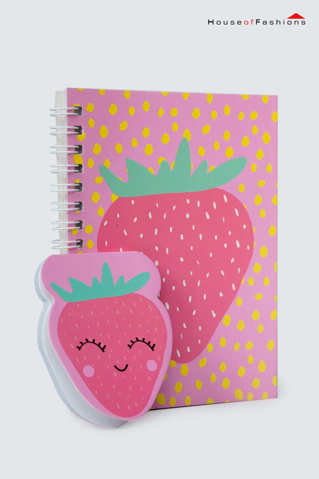 A6 Strawberry Spiral Notebook | Compact Ruled Pages for Everyday Notes