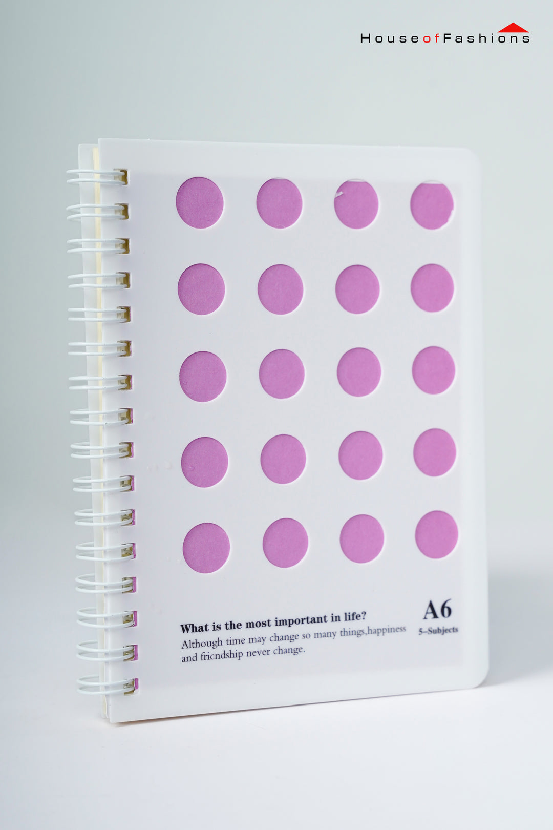 A6 Frosted Spiral Notebook | Transparent Hard Plastic Cover with Ruled Pages