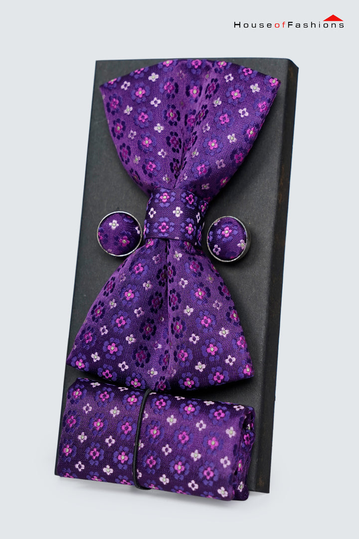Amethyst Style Set – Bow Tie, Pocket Square & Cufflinks