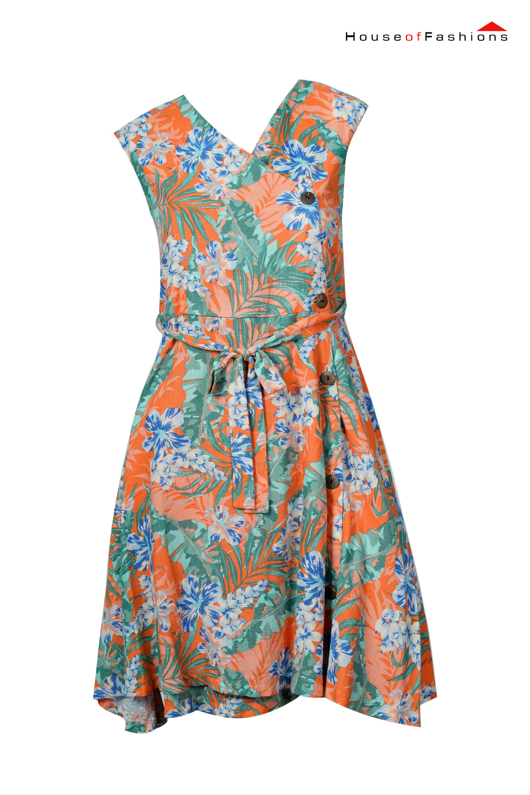 Tropical Paradise Orange Dress