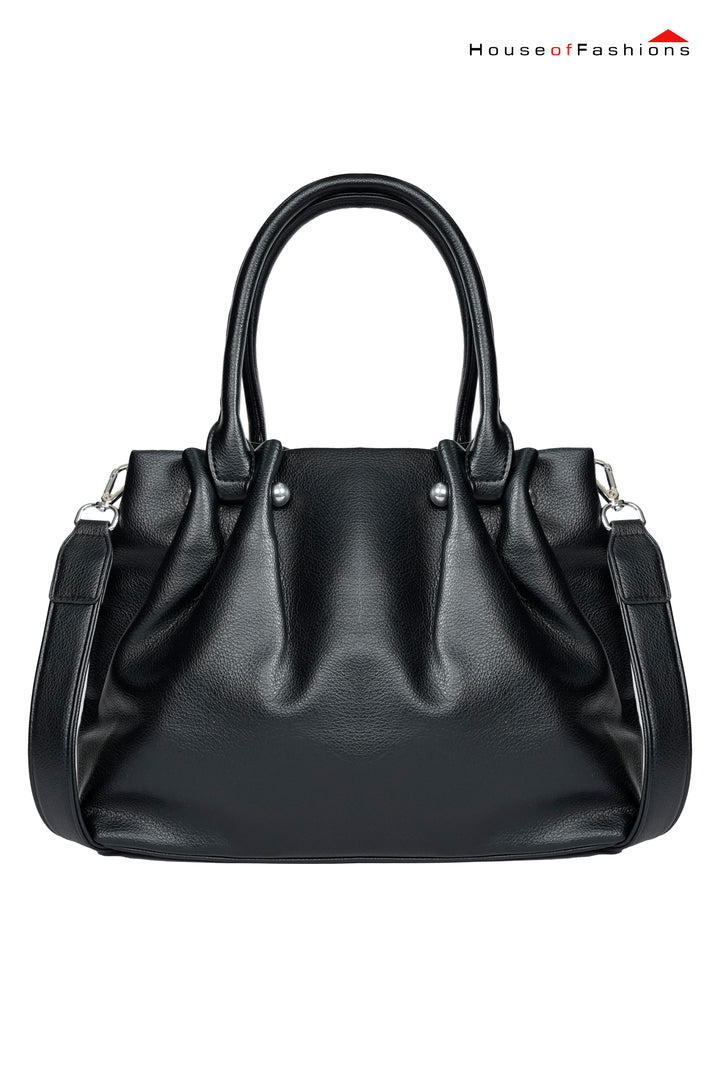 Black Victorian Seven Ruched  Handbag