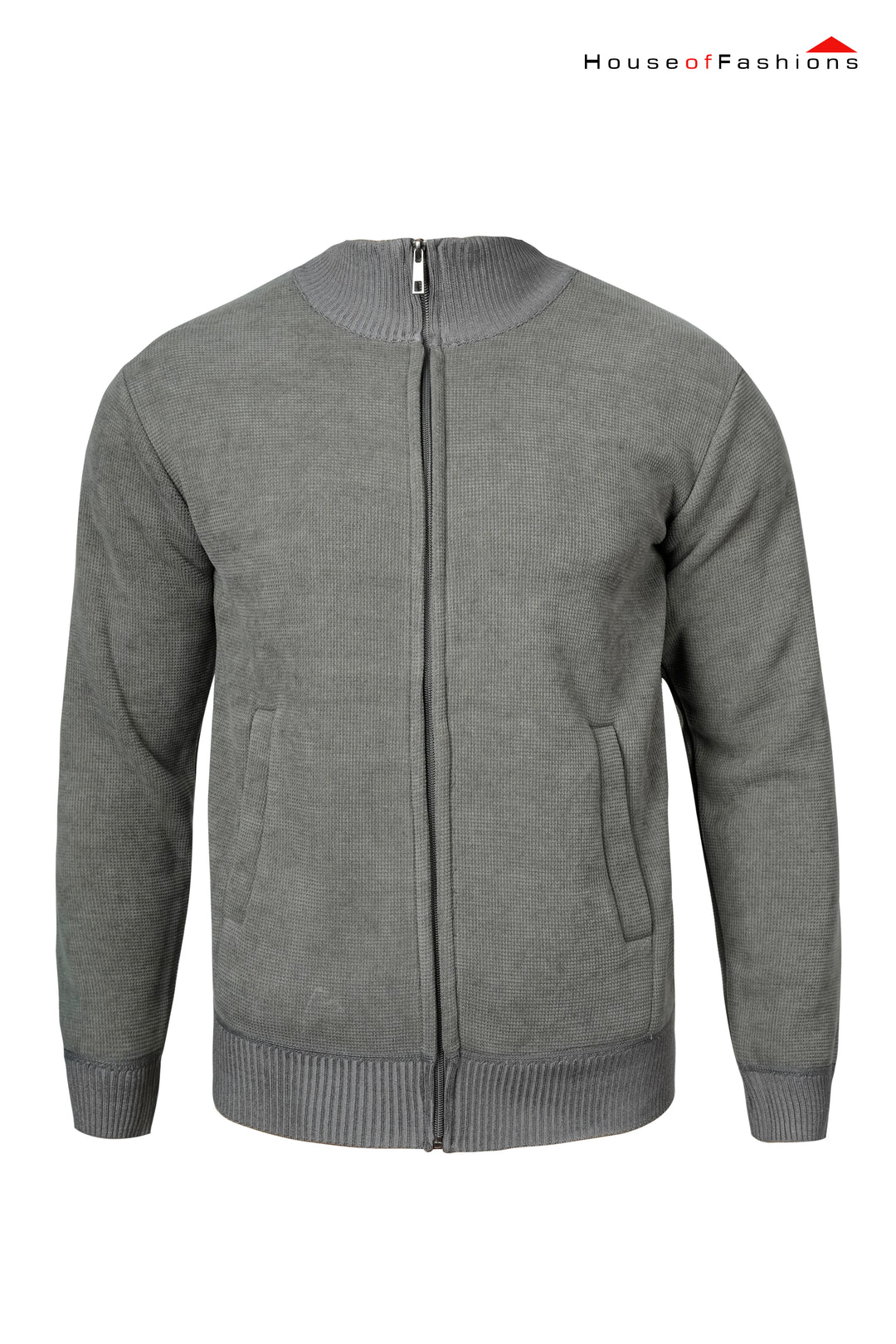 Ash Mist Structured Knit Bomber