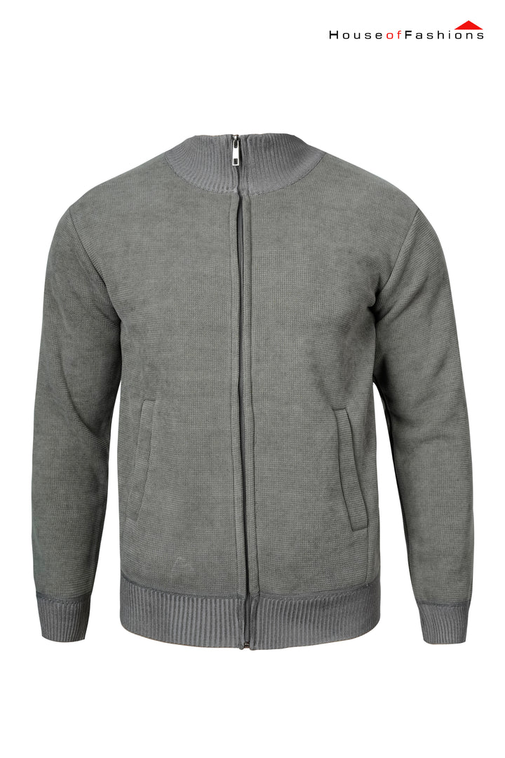 Ash Mist Structured Knit Bomber