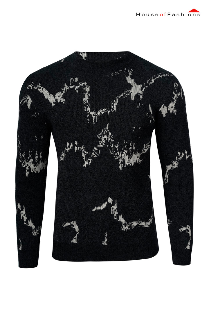 Noir Static Wave Knit Sweater