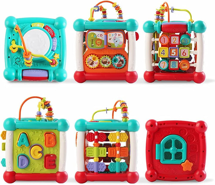 15-in-1 Bluetooth Study Music Activity Cube – Educational Toy with Lights, Music, Shape Sorting & More for Toddlers