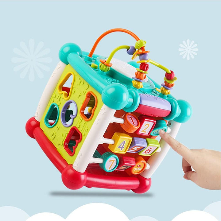 15-in-1 Bluetooth Study Music Activity Cube – Educational Toy with Lights, Music, Shape Sorting & More for Toddlers