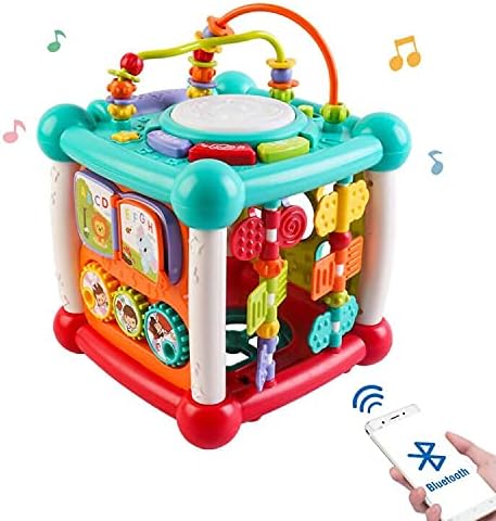 15-in-1 Bluetooth Study Music Activity Cube – Educational Toy with Lights, Music, Shape Sorting & More for Toddlers