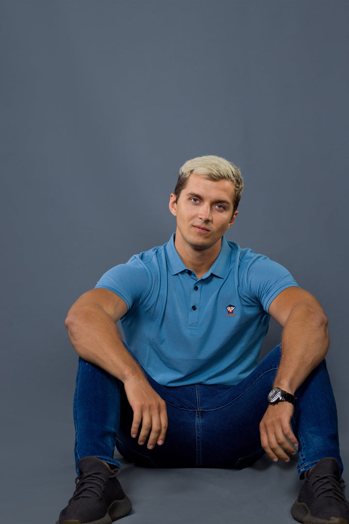 Slim Polo T-Shirt (Blue)