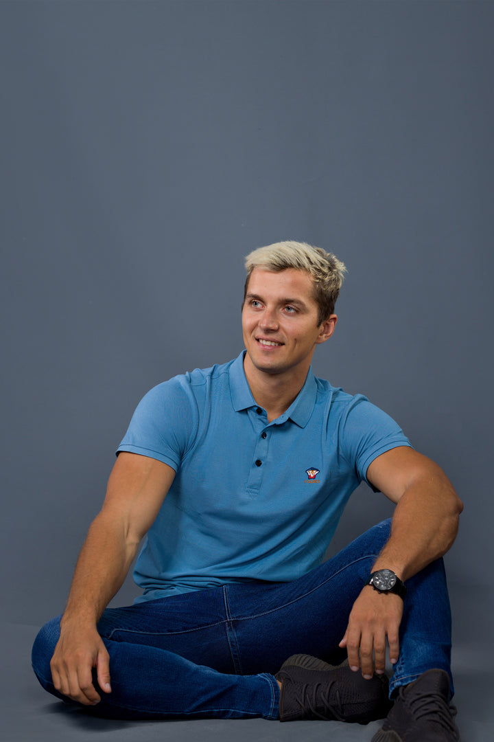 Slim Polo T-Shirt (Blue)
