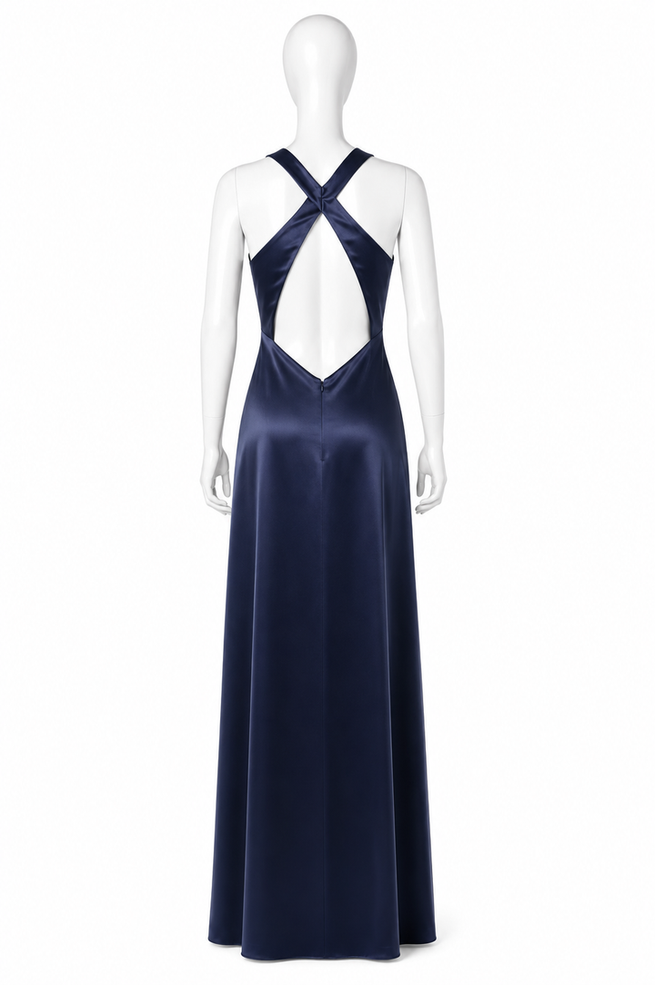 dark blue Satin Gown