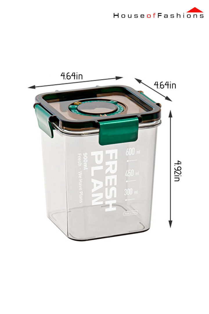 Extra Large Airtight Food Storage Container with Lid – Clear Kitchen Organizer for Flour, Sugar, Rice, Cereal, Snacks – 900ml