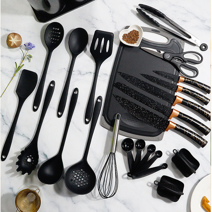 25PCS Silicone Kitchenware Non-Stick Cookware Kitchen Utensils Set Spatula Shovel Egg Beaters Wooden Handle Cooking Tool Set House of fashions 2
