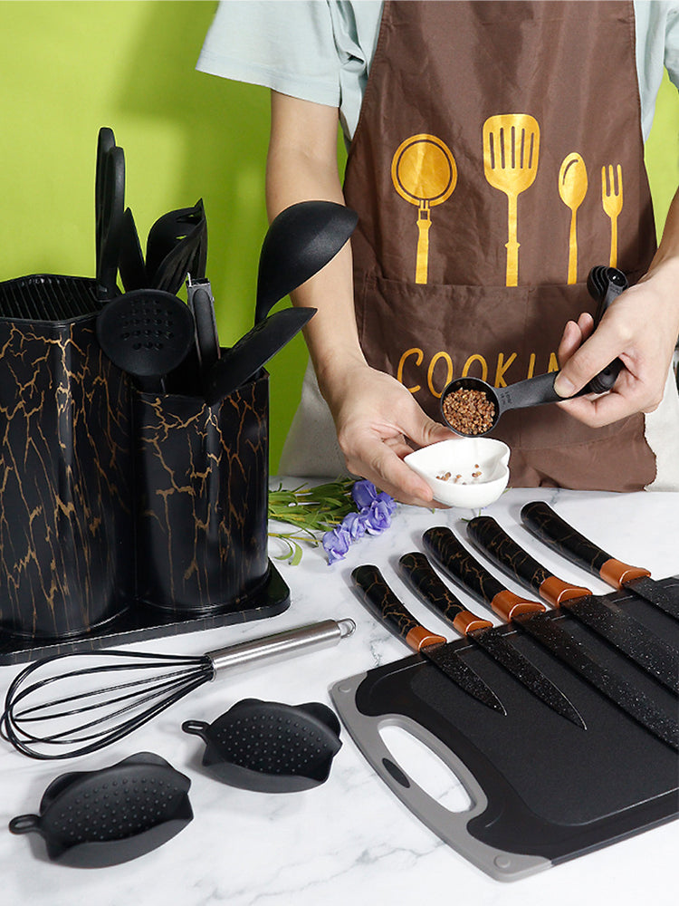 25PCS Silicone Kitchenware Non-Stick Cookware Kitchen Utensils Set Spatula Shovel Egg Beaters Wooden Handle Cooking Tool Set House of fashions 3