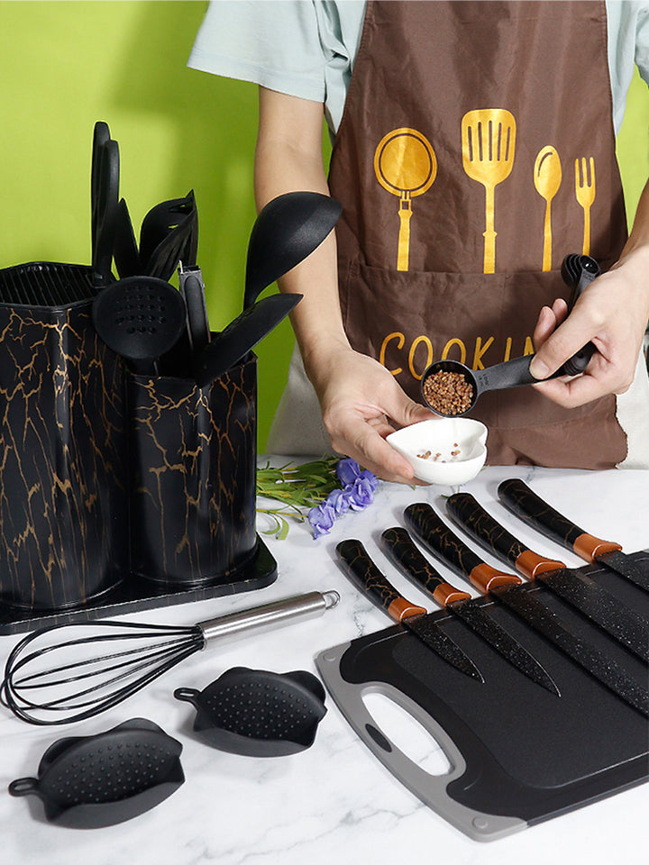 25PCS Silicone Kitchenware Non-Stick Cookware Kitchen Utensils Set Spatula Shovel Egg Beaters Wooden Handle Cooking Tool Set House of fashions 3