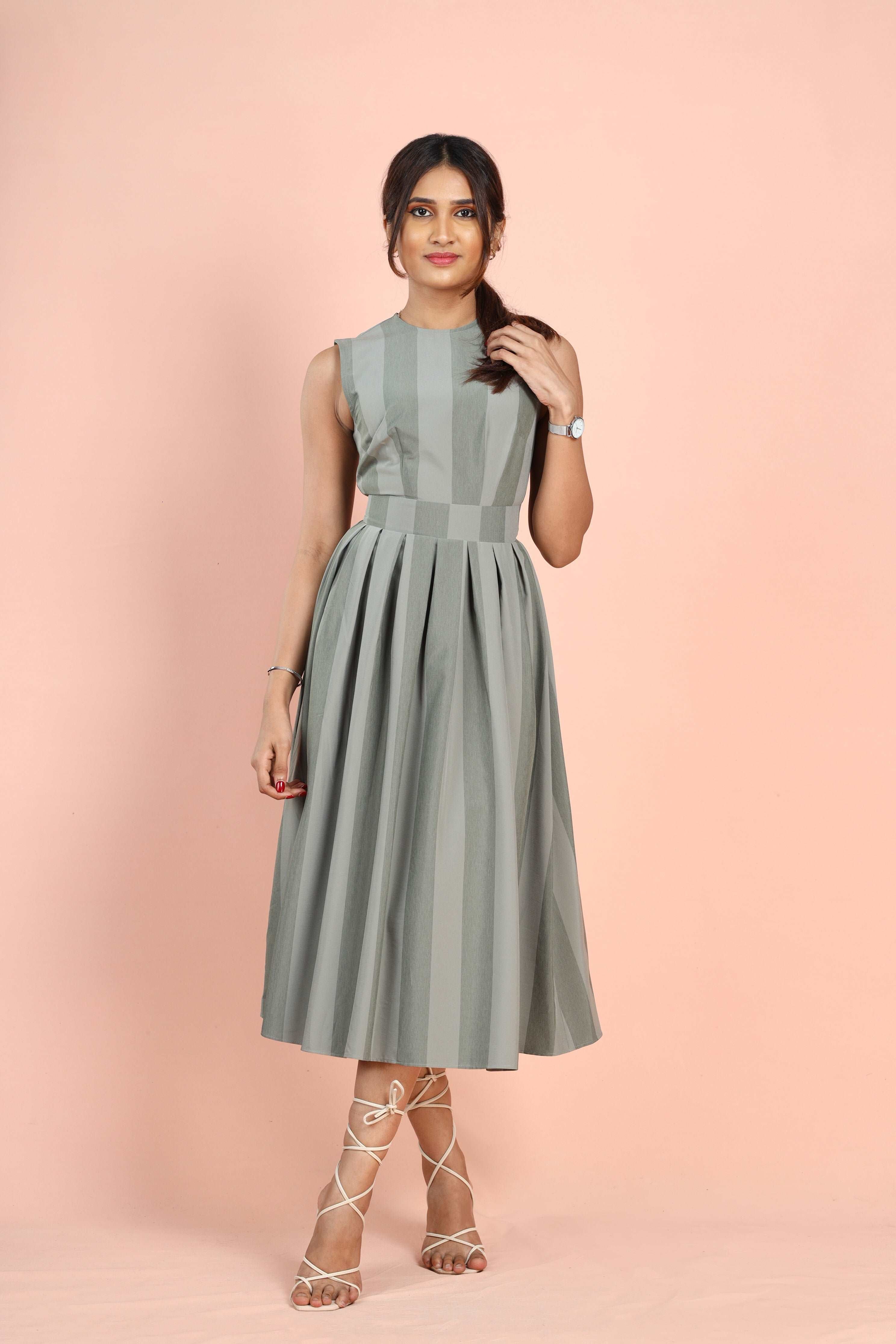 Sleeveless Stripe Long Dress House of Fashions Sri Lanka