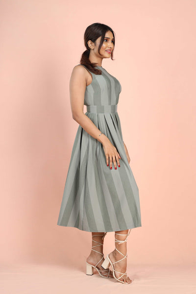 Sleeveless Stripe Long Dress