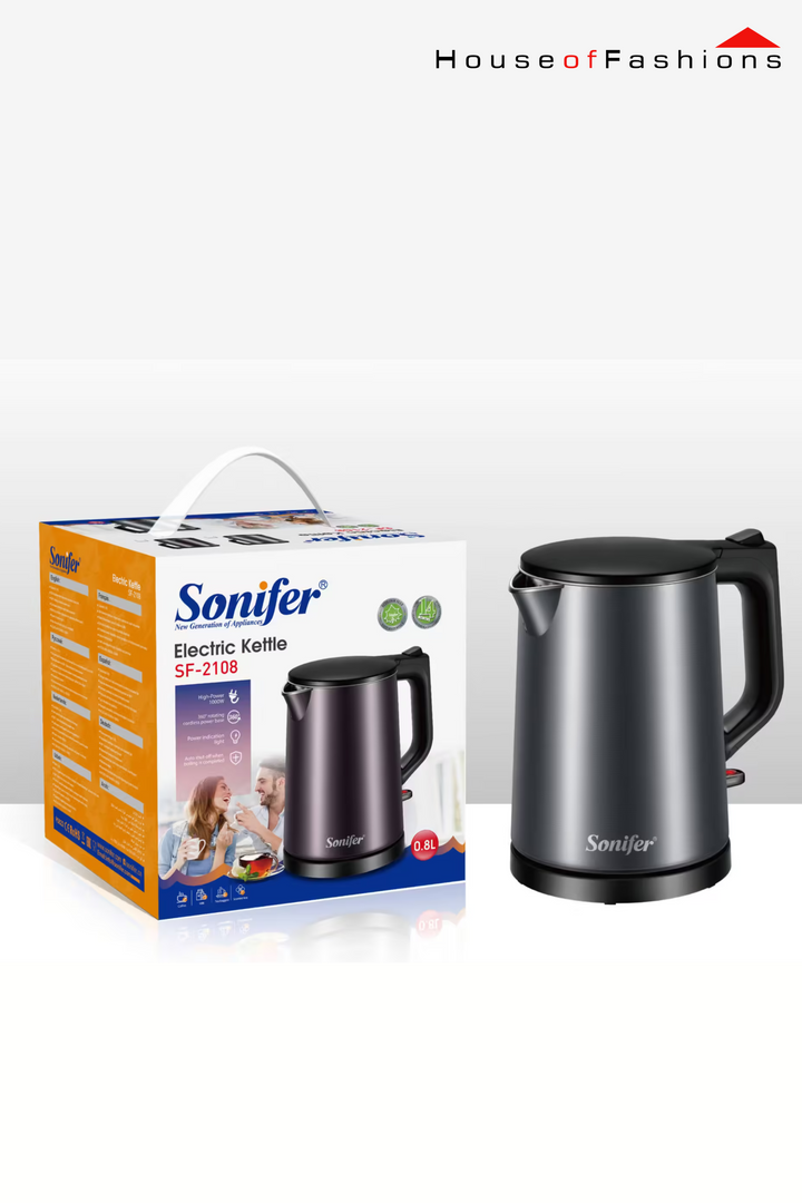 Sonifer SF-2108 Mini Electric Kettle – 0.8L, 1000W