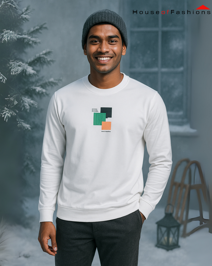 Men Full Sleeve embossed Sweatshirt