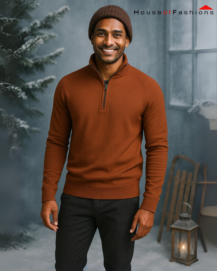 New male half zipper high collar sweaters autumn hot sleeve long pullover streetwear breathable winter knitted coats