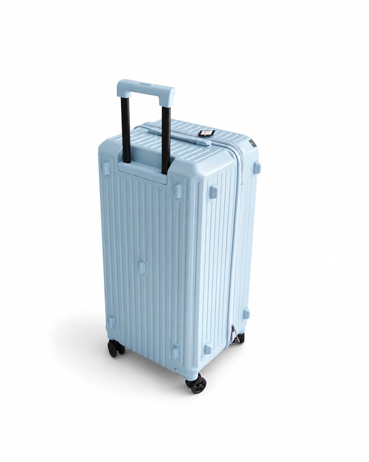Sky Blue Fiber Luggage 40kg | Large Travel Suitcase with Spinner Wheels