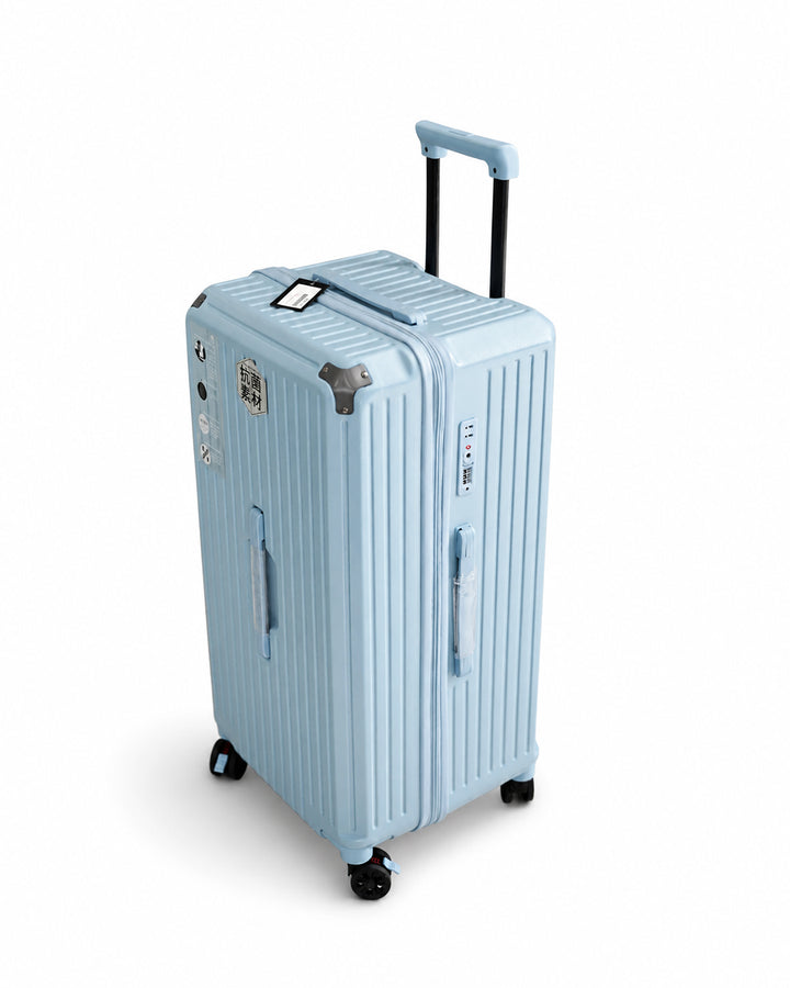 Sky Blue Fiber Luggage 40kg | Large Travel Suitcase with Spinner Wheels
