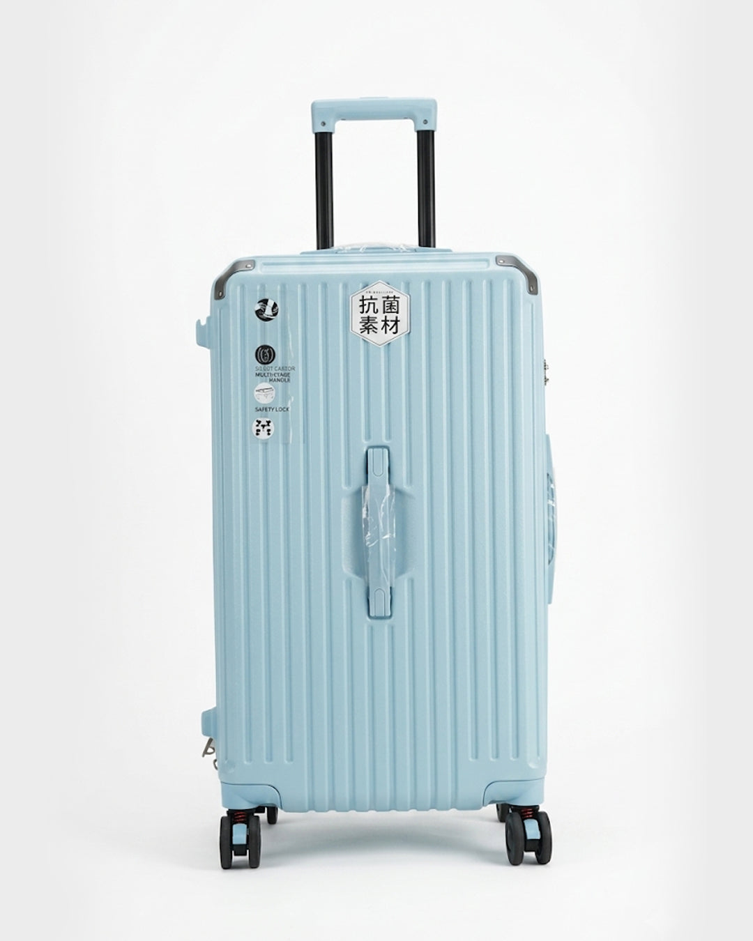 Sky Blue Fiber Luggage 40kg | Large Travel Suitcase with Spinner Wheels