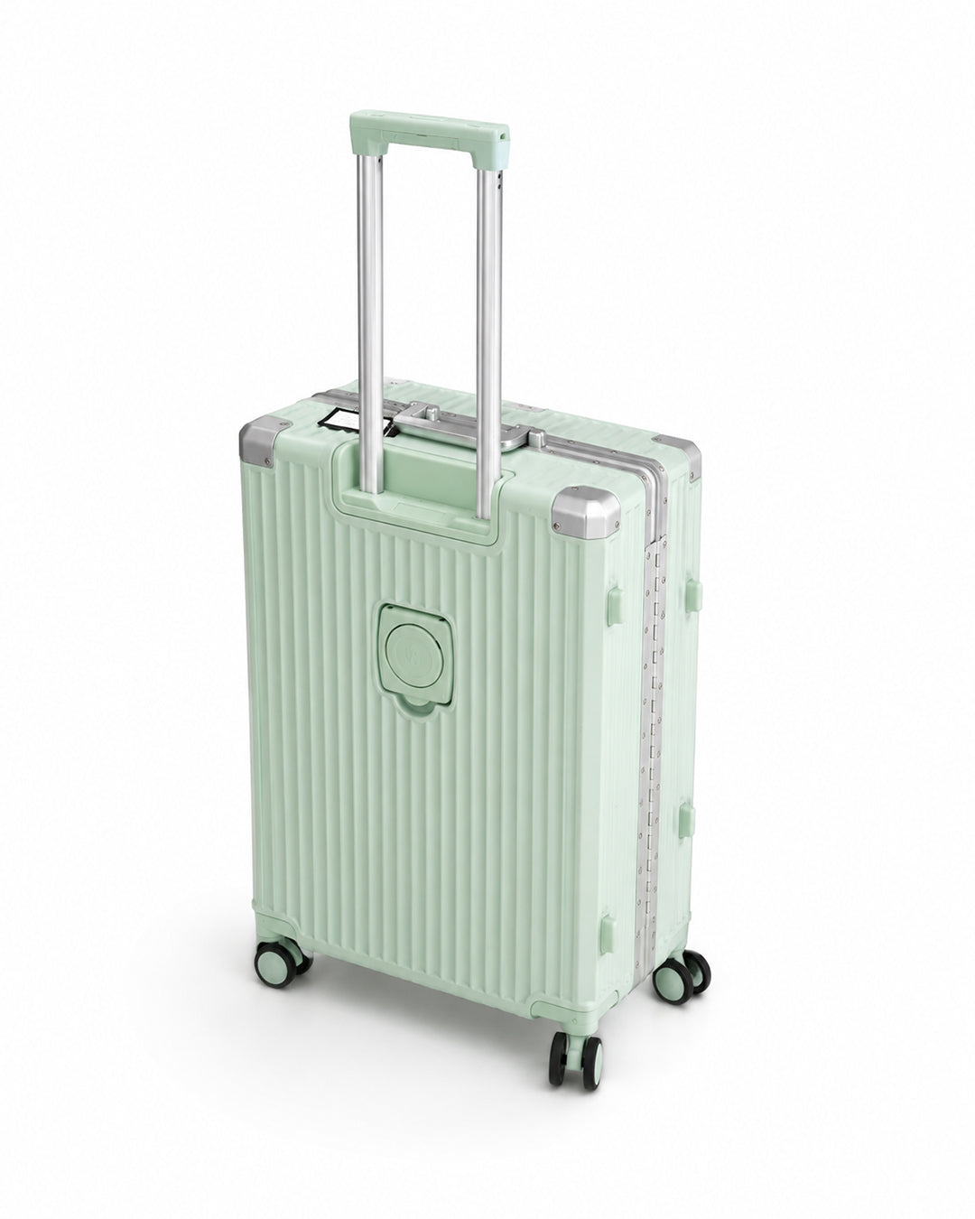 Mint Green Fiber Luggage 25kg | Medium Travel Suitcase with Spinner Wheels