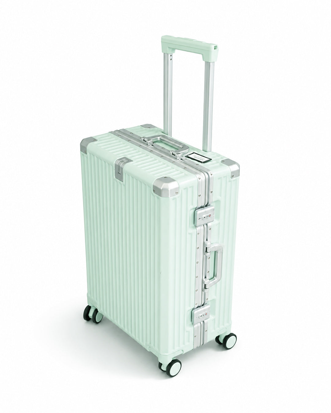 Mint Green Fiber Luggage 25kg | Medium Travel Suitcase with Spinner Wheels