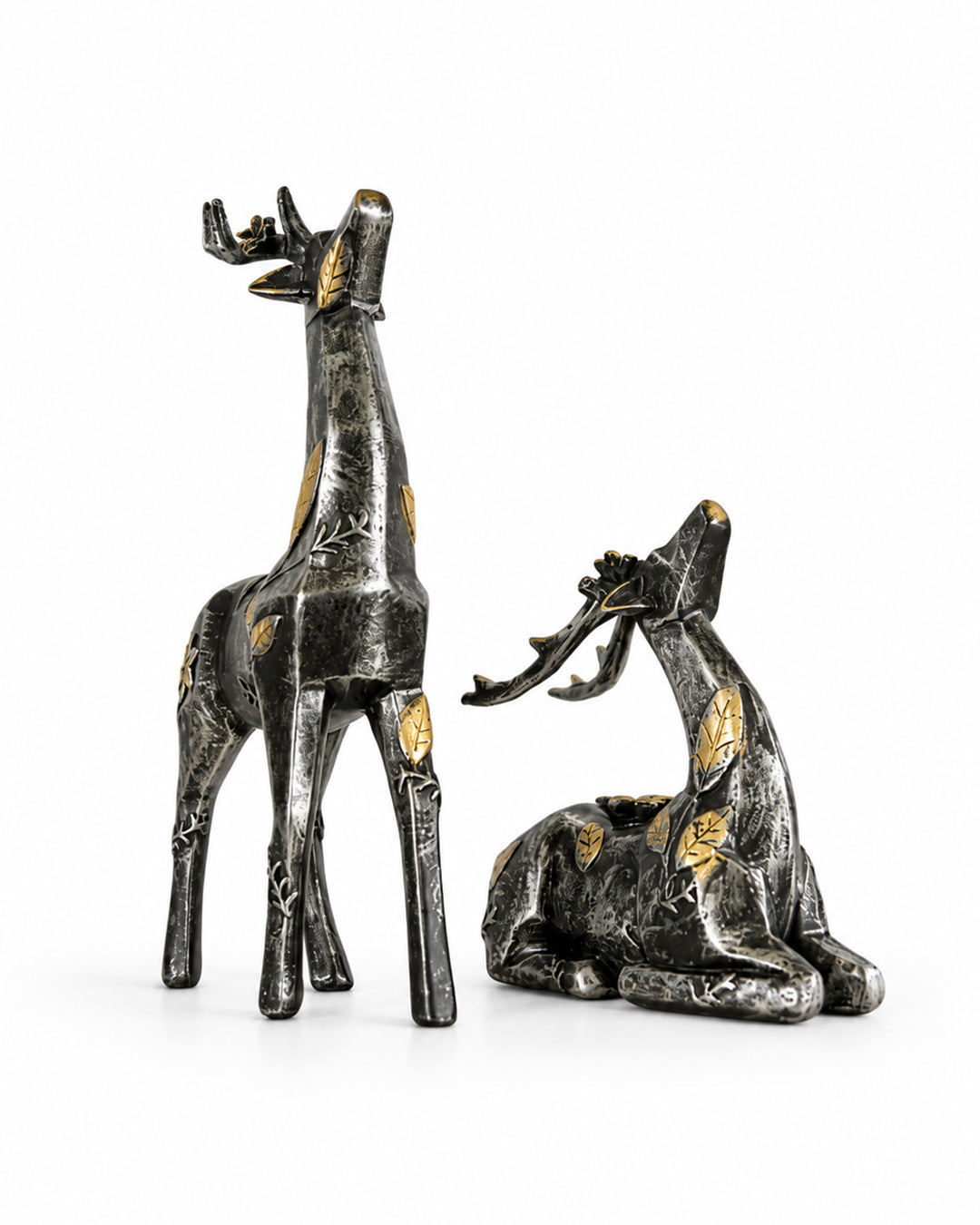Ceramic Deer Figurine Set | Decorative Deer Ornaments Set