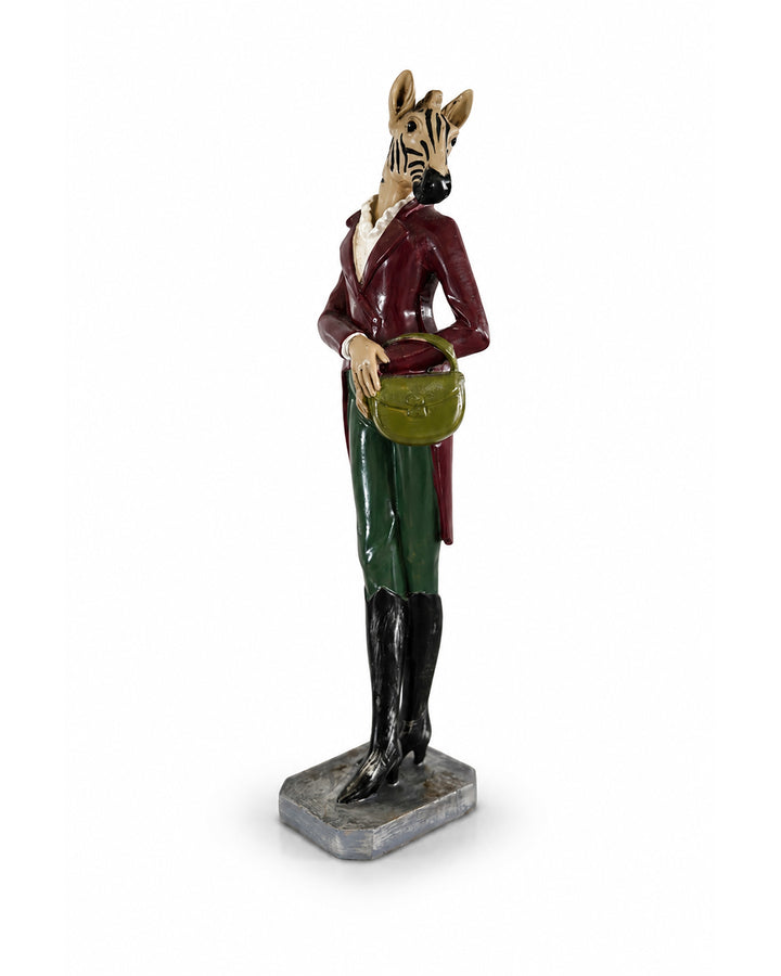 Ceramic Zebra Lady Figurine | Luxury Decorative Table Ornament