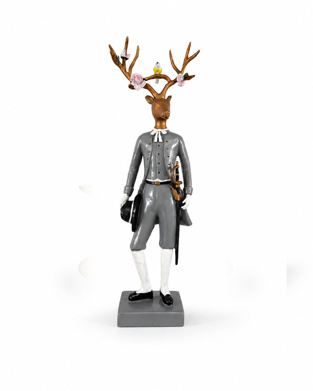 18-Inch Elegant Ceramic Deer Gentleman Figurine | Luxury Decorative Table Ornament