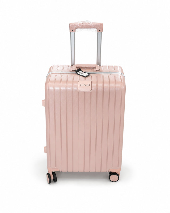 Blush Pink Fiber Luggage 20kg | Hard Shell Suitcase | Travel Trolley Bag Sri Lanka