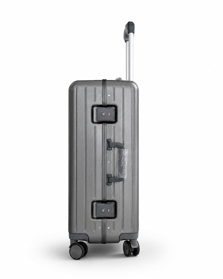 Charcoal Gray Fiber Luggage 20kg | Premium Travel Trolley Bag Sri Lanka