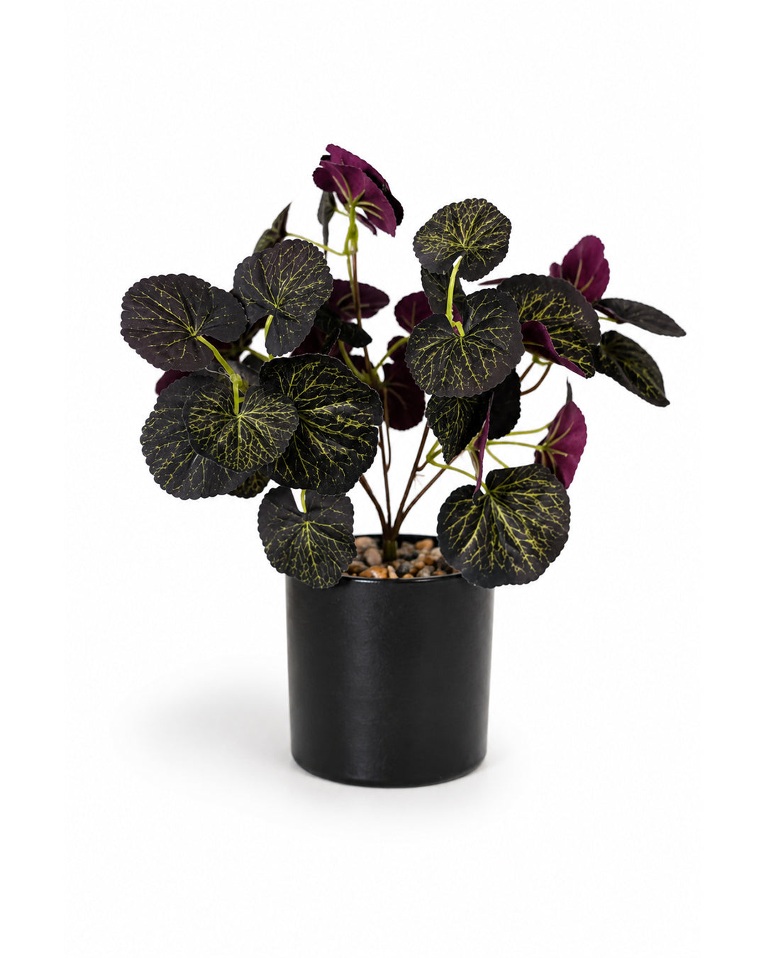 Artificial Purple Leaf Plant with Black Pot | Decorative Faux Plant for Home &amp; Office