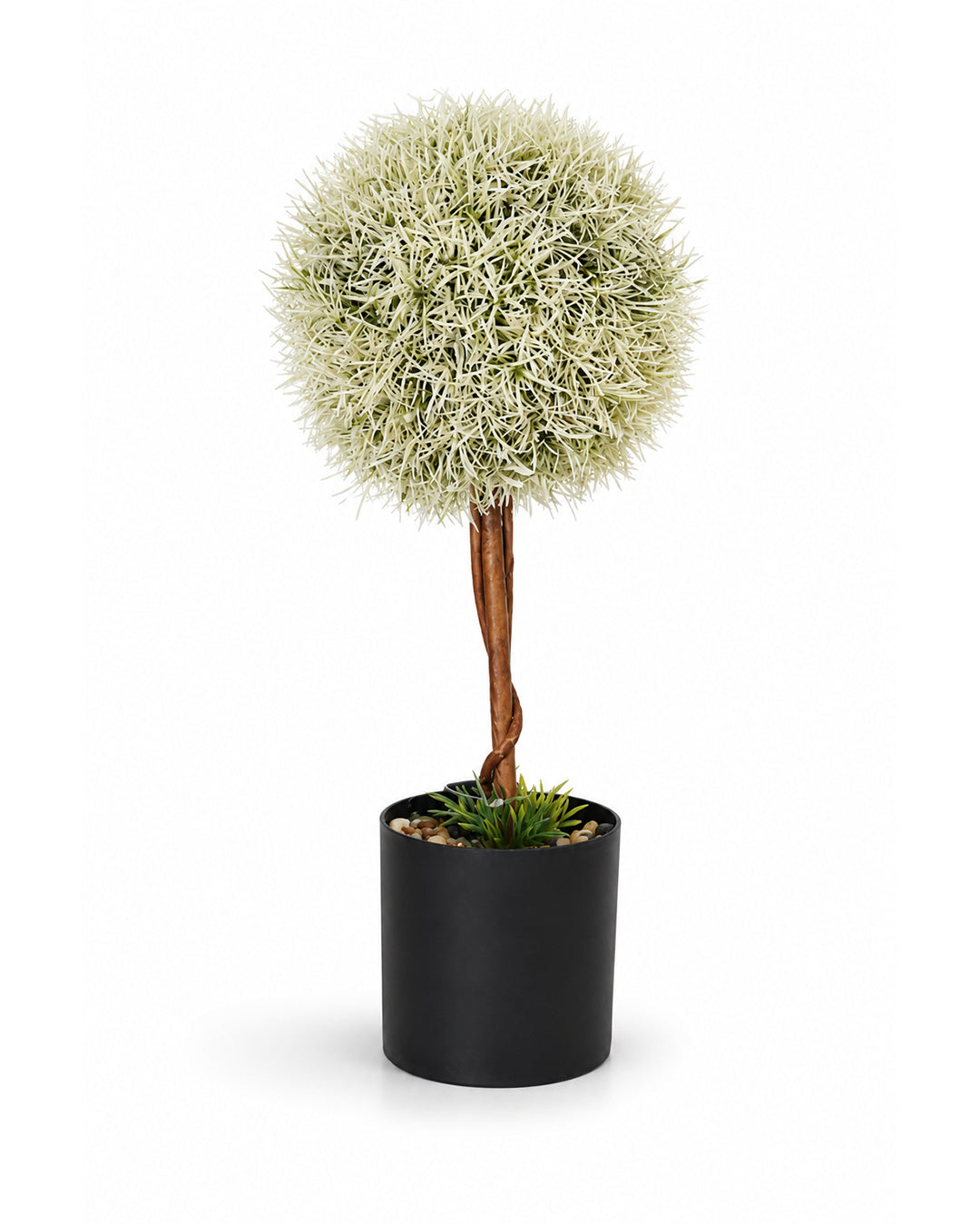 White Artificial Topiary Tree with Black Pot | Elegant Home Decoration | Decorative Gift Item