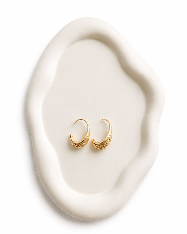 Gold Crescent Earrings