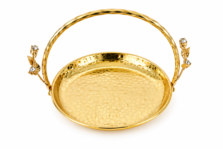 Golden Serving Tray with Handle