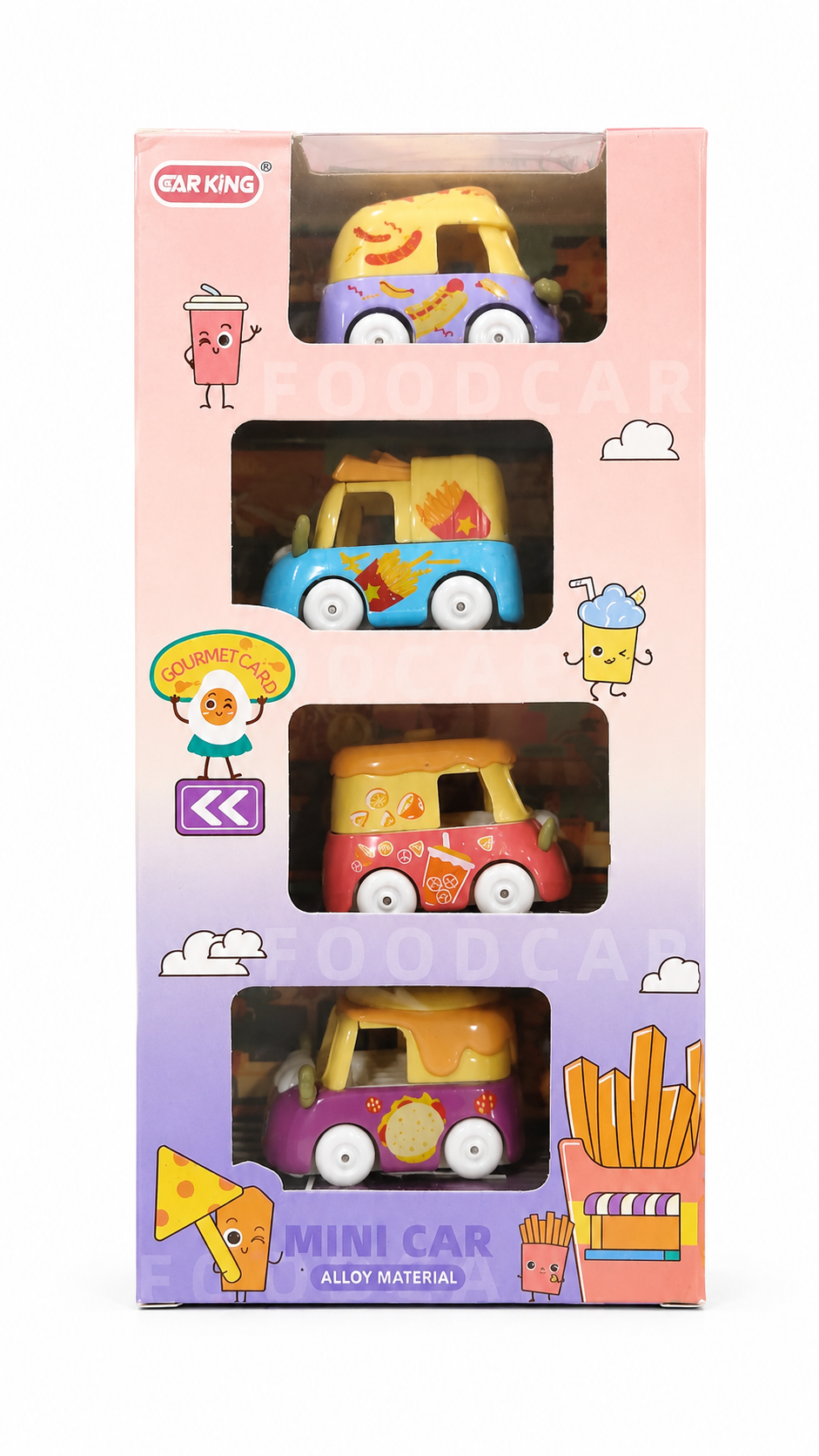 Mini Alloy Food Truck Toy Set