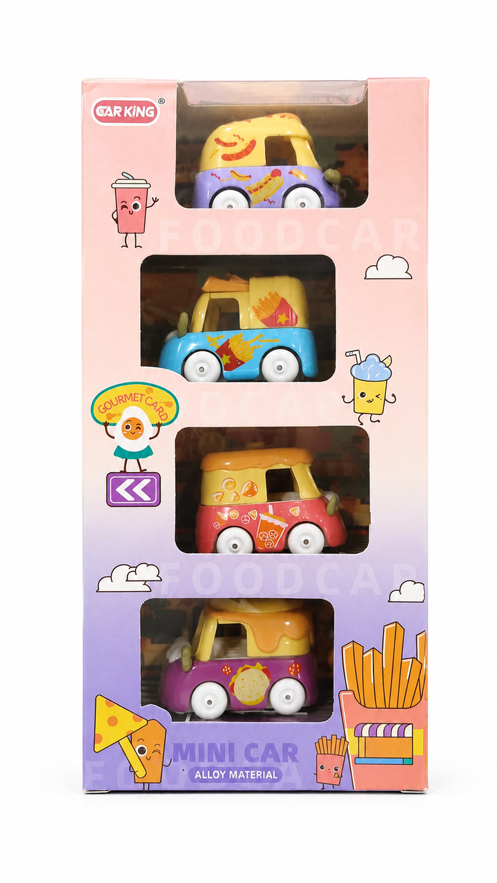 Mini Alloy Food Truck Toy Set