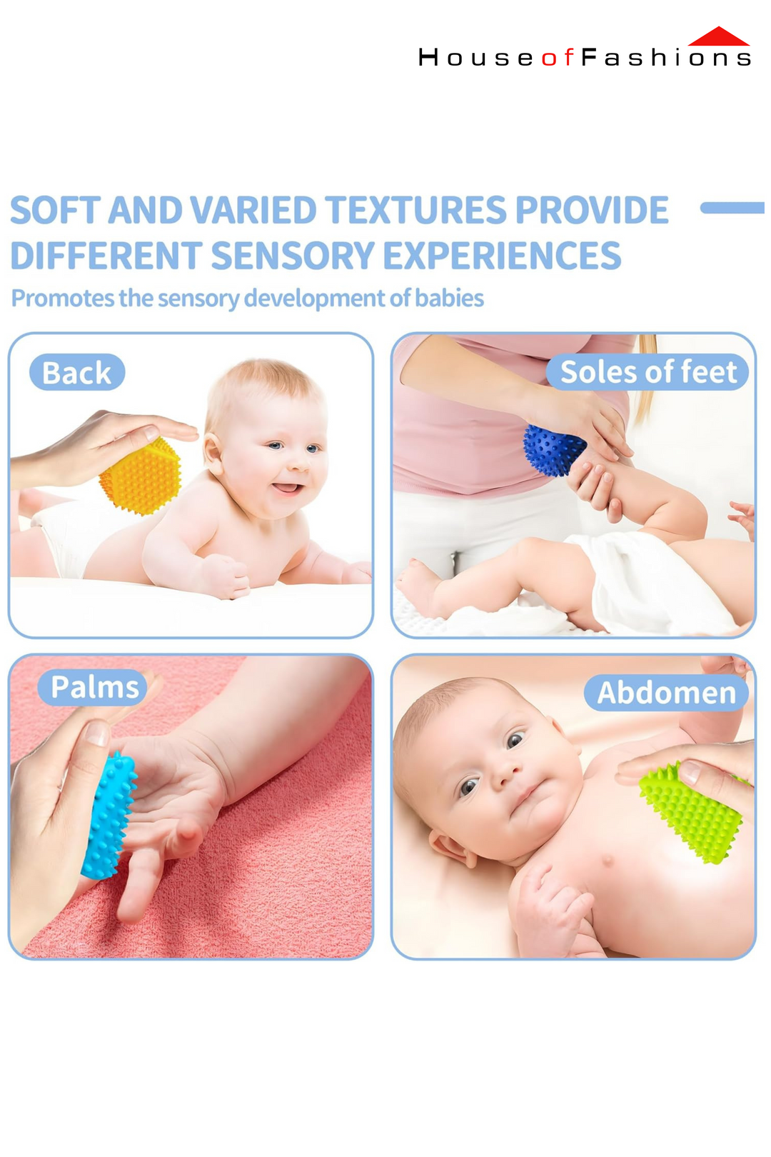 Pointy Sensory Balls for Babies 6–12 Months – Soft BPA-Free Developmental Toy for Tactile Stimulation