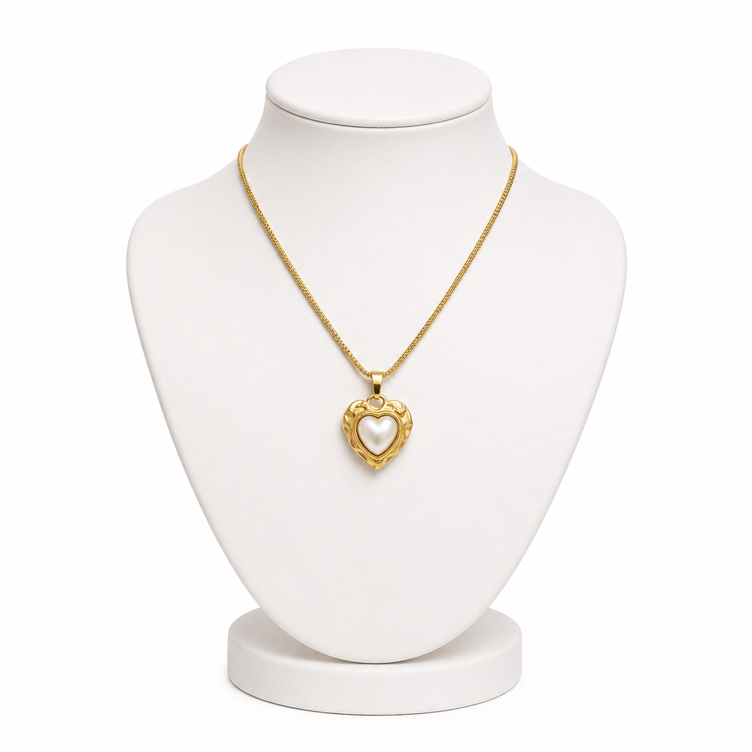 stainless steel Gold Heart Pendant Necklace