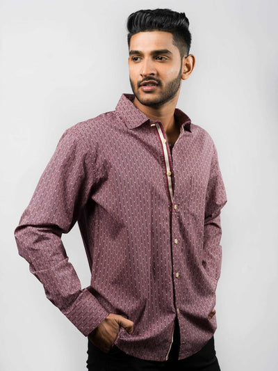 RELAX FIT MAROON PRINTED SHIRT