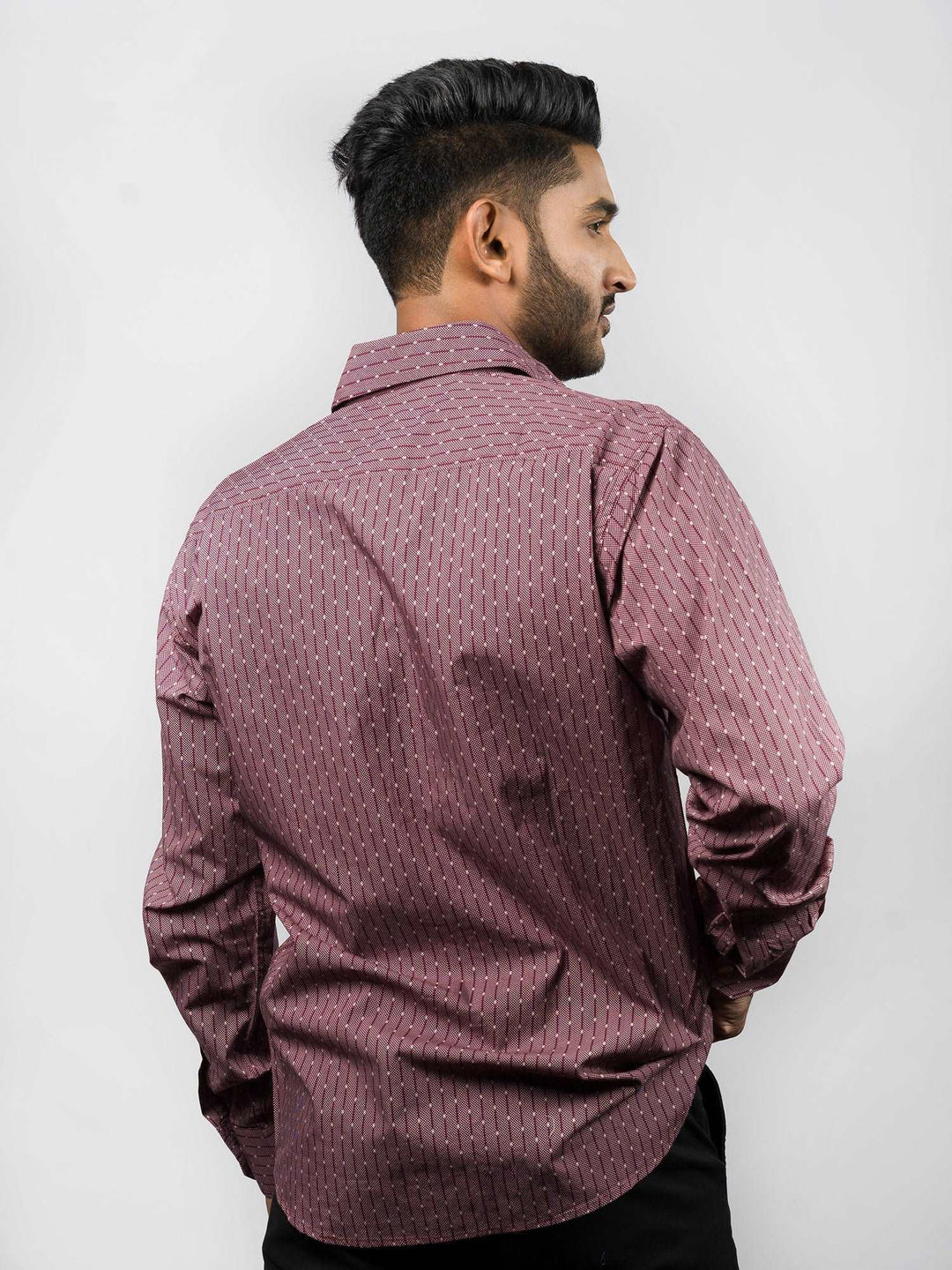 RELAX FIT MAROON PRINTED SHIRT