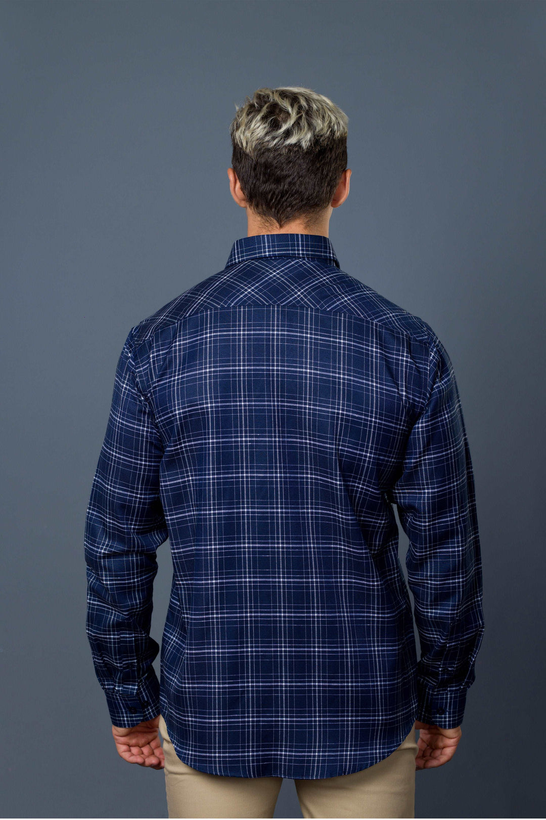 Check Cotton Shirt (Blue)