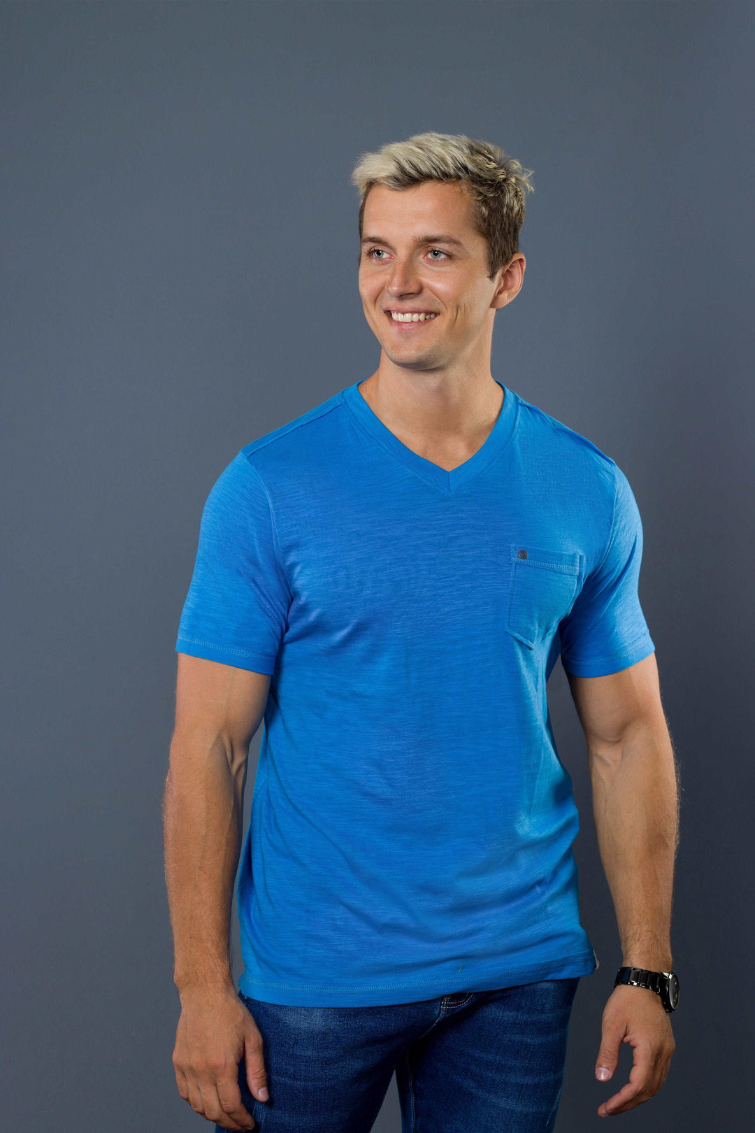 Blue V-Neck T-Shirt