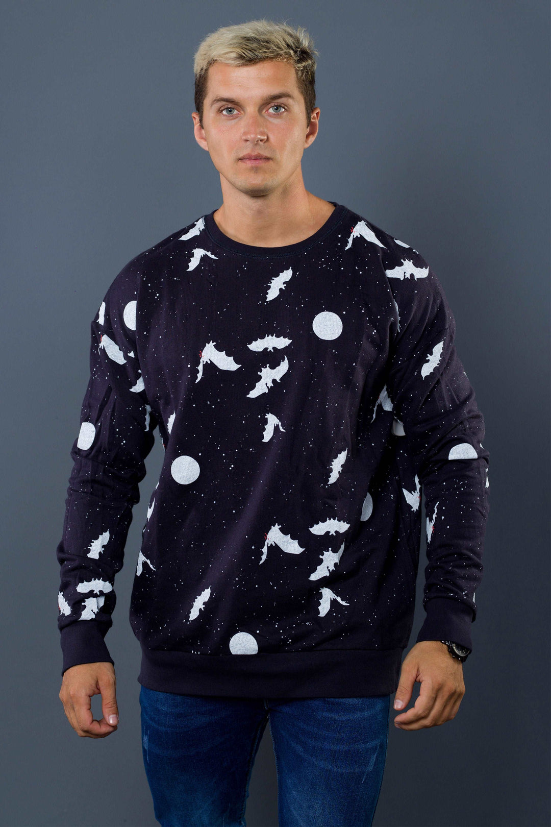 Bat Print Sweatshirt