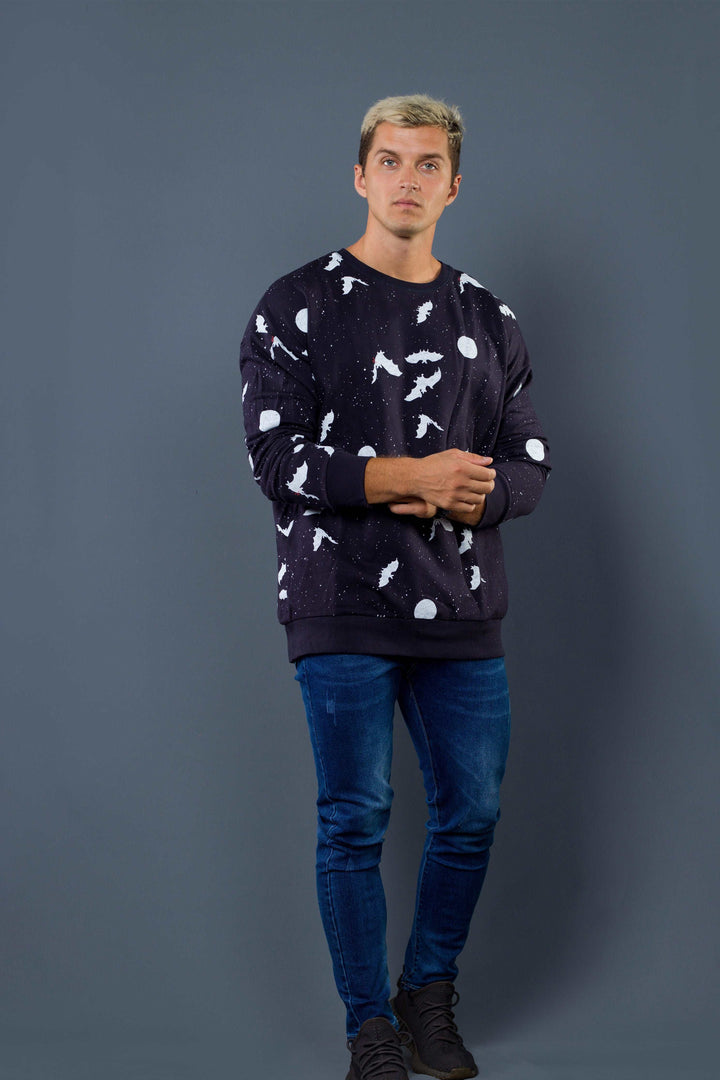 Bat Print Sweatshirt