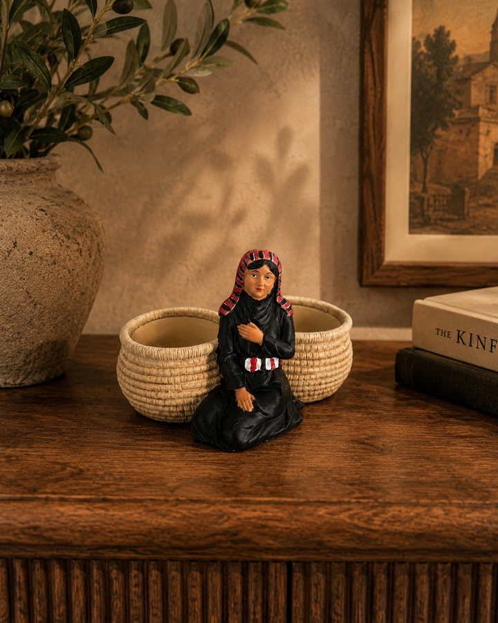 7-Inch Ceramic Decorative Girl Planter with Dual Pots | Handmade Succulent Planter
